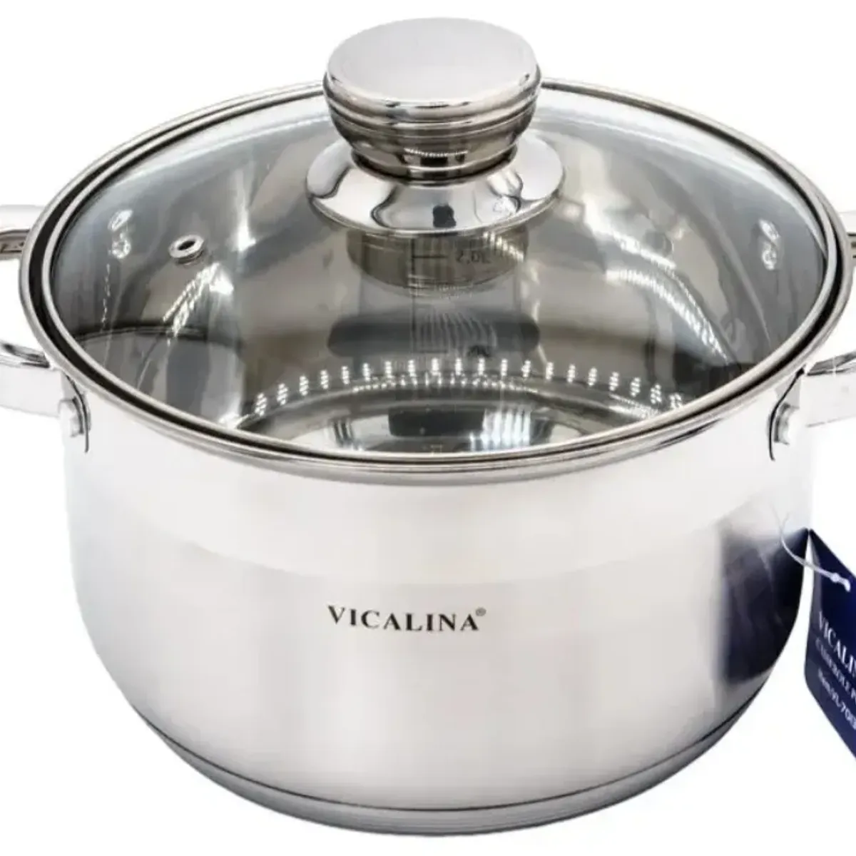 GENERAL - Olla Cacerola De Acero Con Tapa Vicalina Vl-7013 3,6lts 20cm Color Plateado