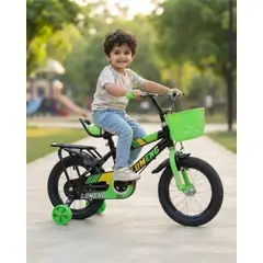 GENERICO - Bicicleta Infantil Aro12 con Ruedas de Entrenamiento y Canasto