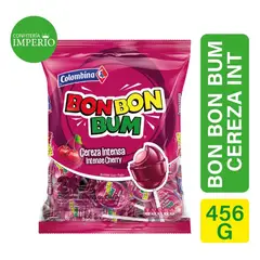 COLOMBINA - Bon Bon Bum Cereza Intensa - Chupetes (bolsa 24 Unid)