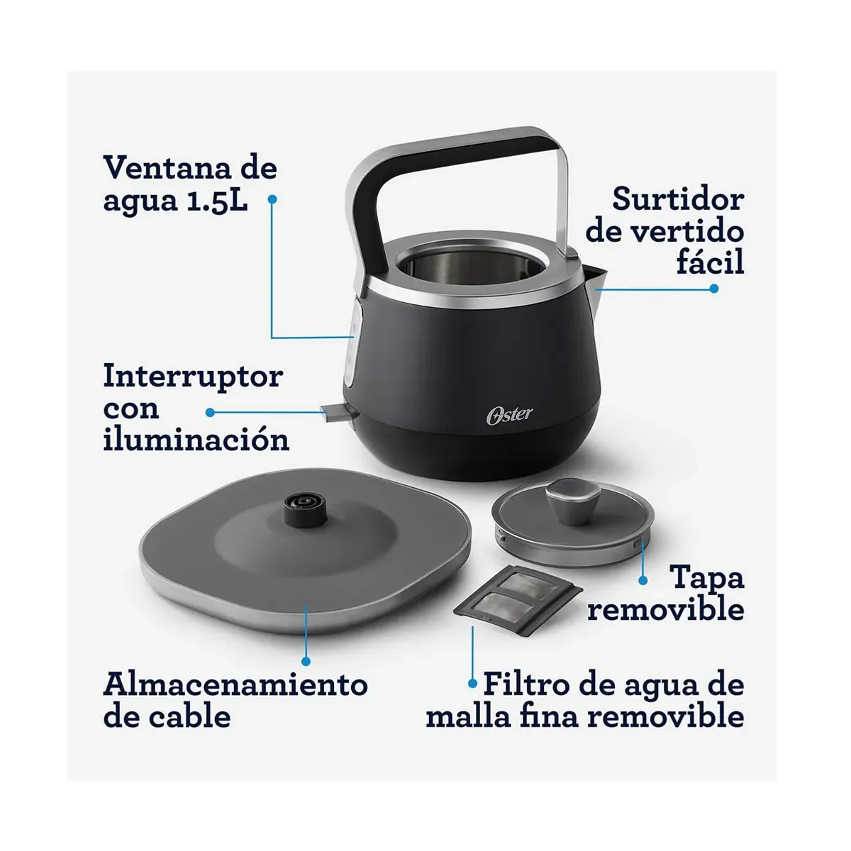 OSTER - Hervidor Electrico Oster Premium Bvstkt4510b 1.5l Negro