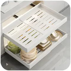 NEBLISUR - Bandeja Organizadora Extensible Para Cubertería Ollas Blanco