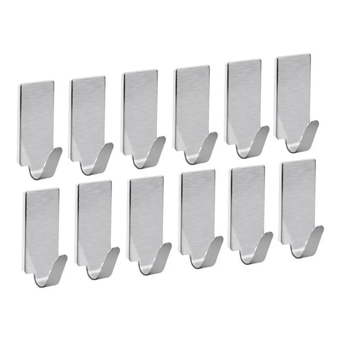 OEM - Pack 12 Colgadores Adhesivos Con Ganchos Metalicos