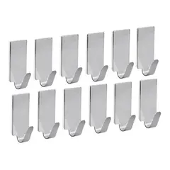 OEM - Pack 12 Colgadores Adhesivos Con Ganchos Metalicos