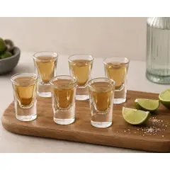 GENERICO - Set 6 Vasos Shot De Vidrio Doble Fondo Para Tequila Licor