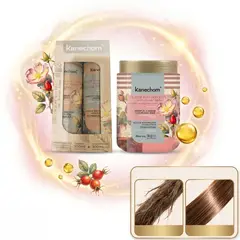 KANECHOM - Pack Tratamiento Capilar Reparador Rosa Mosqueta + Jojoba 3 Unidades