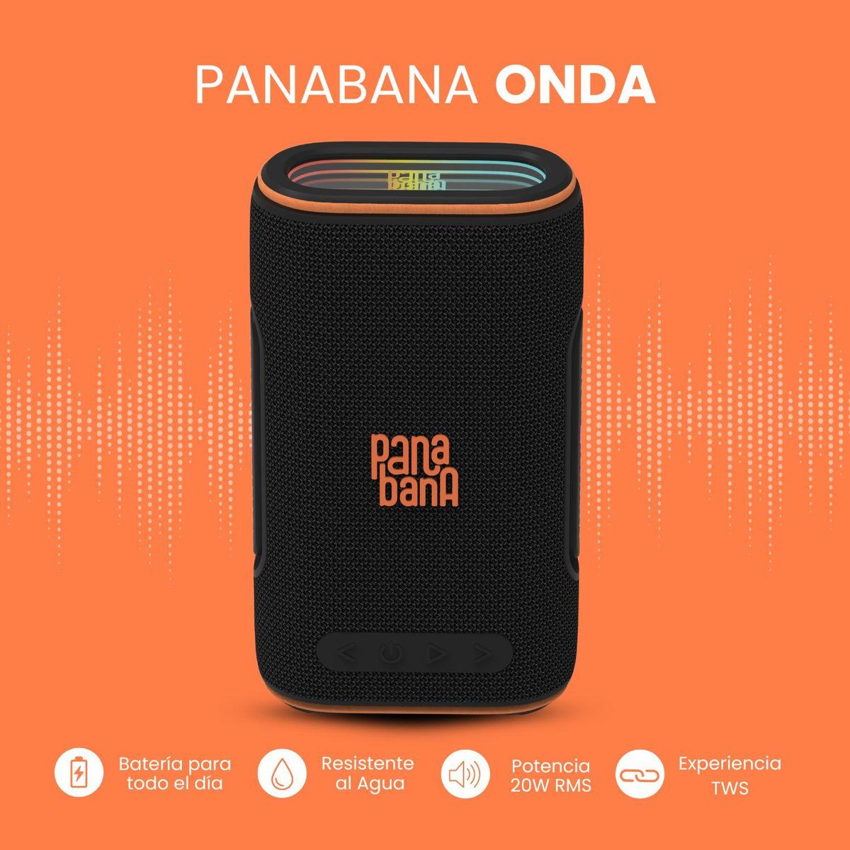 Parlante Bluetooth Panabana Onda 20W BSP1087, marca GENERICO - Foto 2