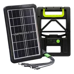 GENERICO - Panel Solar Portatil 20W GD-120S Con Bateria Power Bank Y Luz De Emergencia