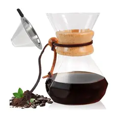 ATURE - Cafetera Madera Con Filtro De Acero Inoxidable 400 Ml Hogar