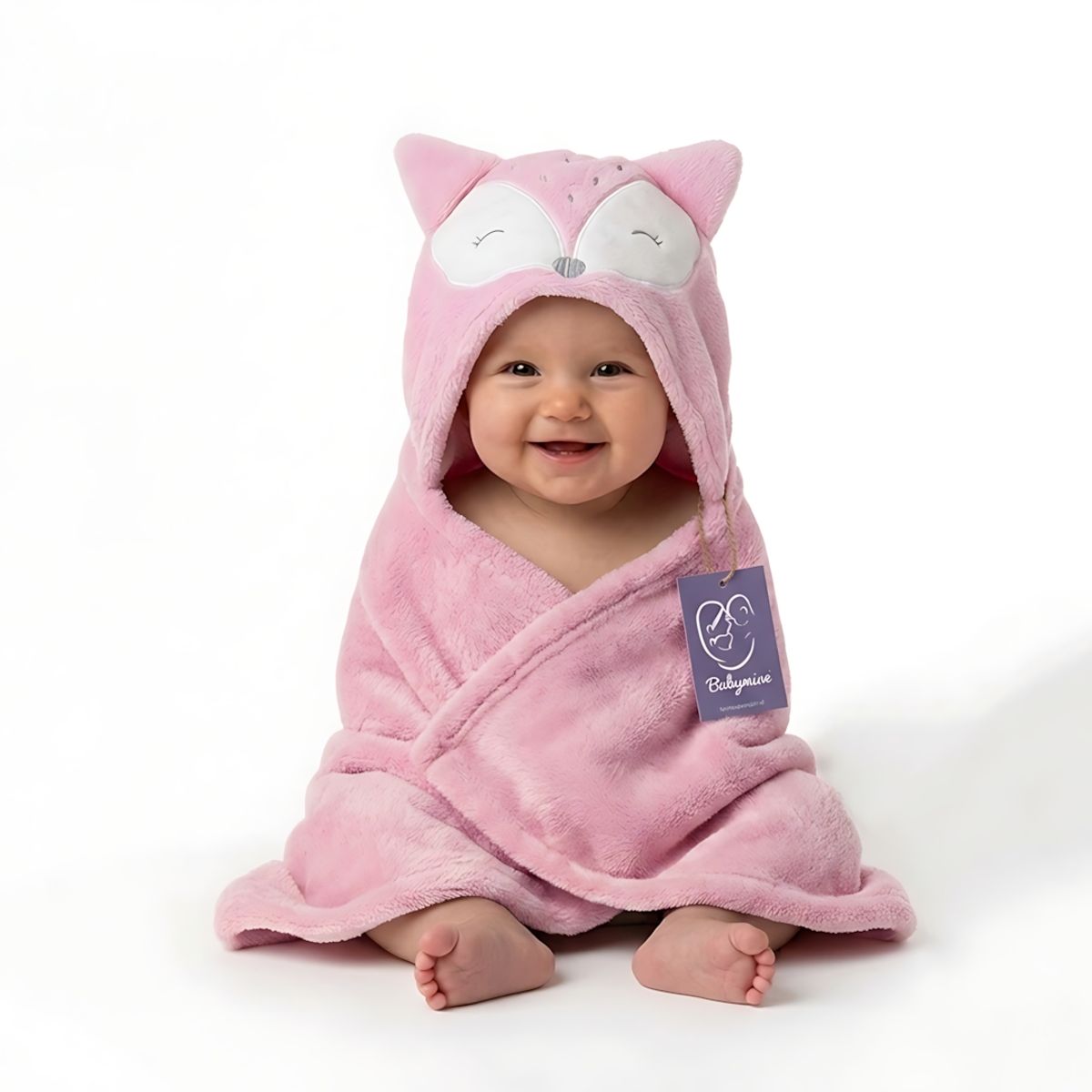 BABYMINE - Toalla Para Bebé Con Capucha Zorrito Rosado - Babymine