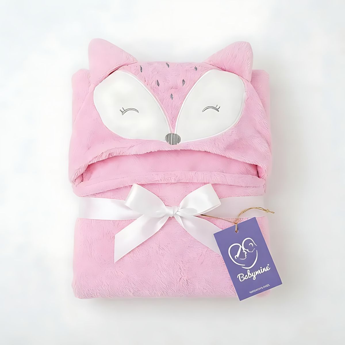 BABYMINE - Toalla Para Bebé Con Capucha Zorrito Rosado - Babymine