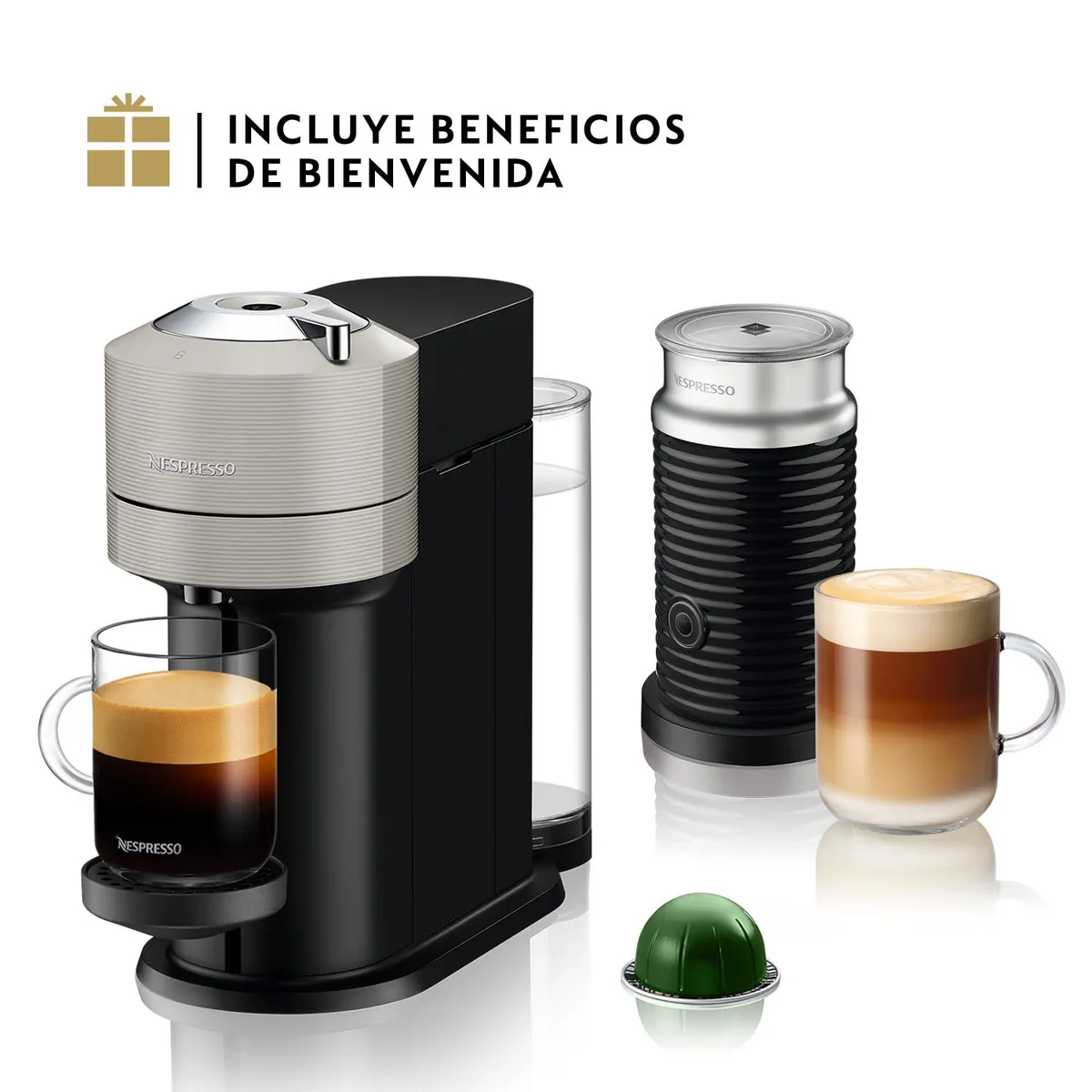 NESPRESSO - Cafetera Vertuo Next + Espumador de Leche