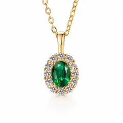 MASSE GIOIELLI - COLLAR ESMERALDA PLATA Y MOISSANITAS