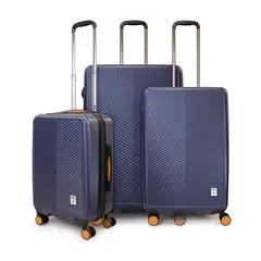 PENGUIN - Set 3 Maletas Cabina Mediana Grande Marsella azul con naranjo