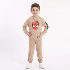 MARVEL - Conjunto Buzo Niño Spiderman Cara Café