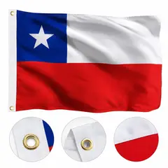 GENERICO - Bandera Chilena 140 X 210 Cm Bandera De Chile Fechas Patrias