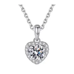 MASSE GIOIELLI - COLLAR CORAZÓN PLATA Y MOISSANITAS