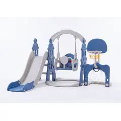 KIDSCOOL - Resbalín Columpio Infantil 5 en 1 Centro de Juegos Azul