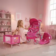 INFANTI - Set De Coche De Muñecas 3 En 1