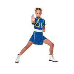 GENERICO - Disfraz Chun-li Streef Fighter Niña Cosplay