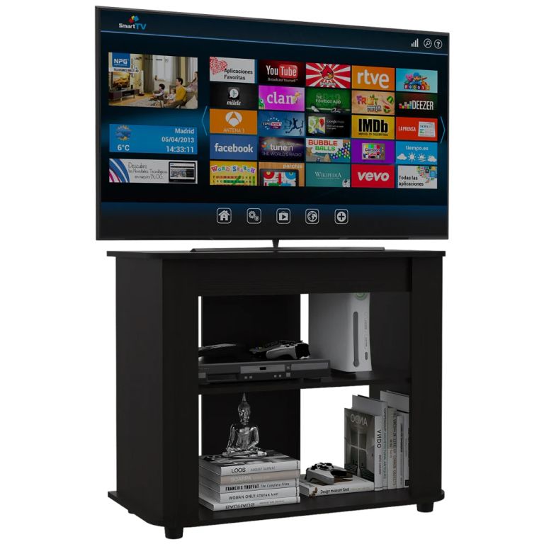 Rack Tv Con Capacidad Hasta 46 75 X 90 X 45 Cm Negro