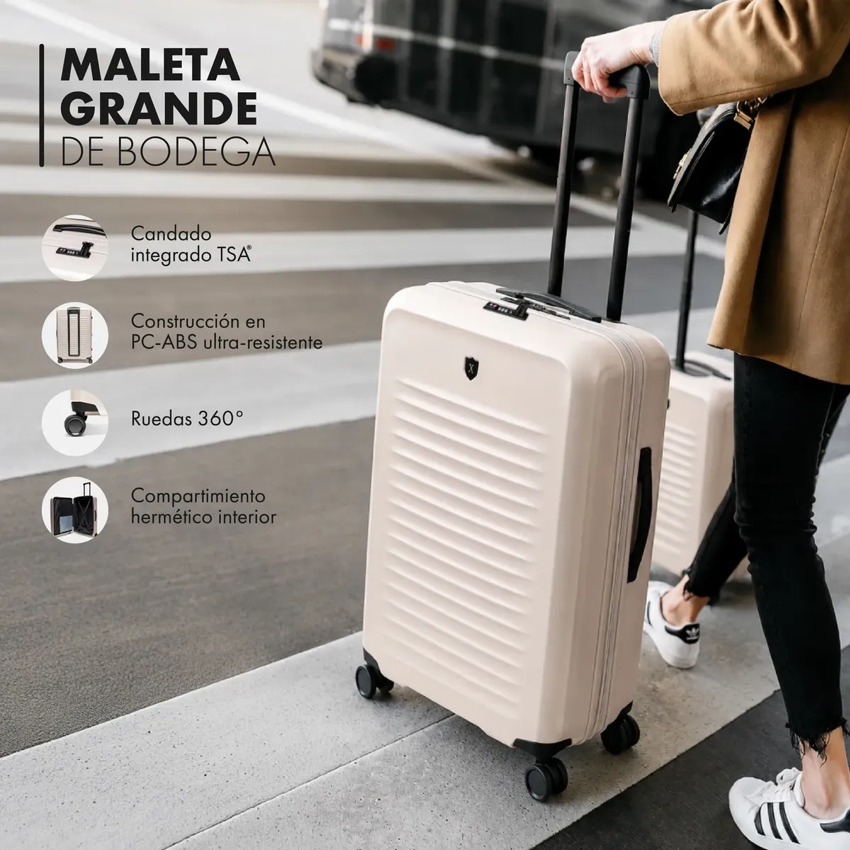 XCLUSIVE - Set de 3 Maletas de Viaje S-M-L Expandibles - Xclusive Modelo Venture - Ruedas 360 Candado TSA