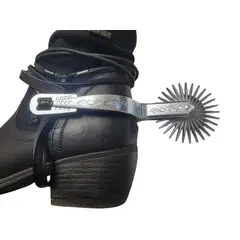 GENERICO - Espuelas Con Diseño Chilena Huaso Juvenil Talla 37 - 43 Metalica