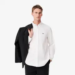 LACOSTE - Camisa Hombre De Corte Regular De Algodón Blanco