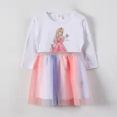 DISNEY - Vestido Tul Niña Aurora Blanco