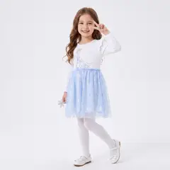DISNEY - Vestido Tul Niña Elsa Celeste