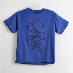 SONIC - Polera Manga Corta Niño Outline Azul