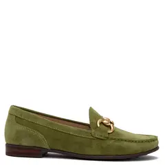 GACEL - Mocasin de cuero mujer olivo Siri
