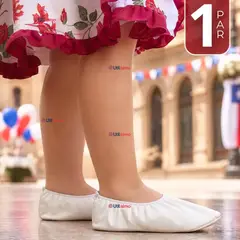 UTILISIMO - 1 Par Zapatillas Chicle Blancas Niña Bailes Danza Fiestas Patrias Talla 24