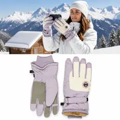 DEFENSOR FOREVER - Guantes Térmicos Nieve Invierno Mujer Impermeables Touch Violeta