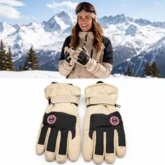 DEFENSOR FOREVER - Guantes Térmicos Nieve Invierno Mujer Impermeables Touch Beige