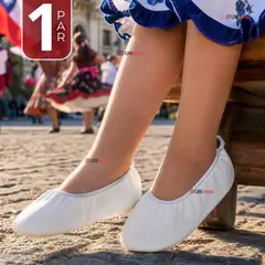 UTILISIMO - 1 Par Zapatillas Chicle Blancas Niña Bailes Danza Fiestas Patrias Talla 26