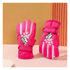 GENERICO - Guantes de Niñas en Fucsia para Nieve esquí o snowboard.