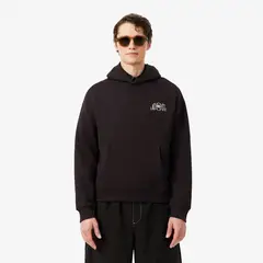 LACOSTE - Polerón Hombre Con Capucha Estampado Café