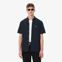 LACOSTE - Camisa Hombre Oxford De Corte Regular Azul
