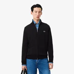 LACOSTE - Jersey Hombre De Cuello Alto De Algodón Negro