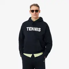 LACOSTE - Polerón Hombre Con Capucha De Tenis Estampado Negro