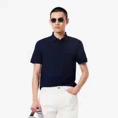 LACOSTE - Polera Hombre Regular Paris De Piqué Elástico Azul