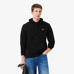 LACOSTE - Polerón Hombre De Felpa De Algodón Negro
