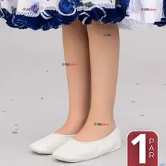UTILISIMO - 1 Par Zapatillas Chicle Blancas Niña Bailes Danza Fiestas Patrias Talla 30