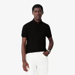 LACOSTE - Polera Hombre Regular Paris De Piqué Elástico Negro