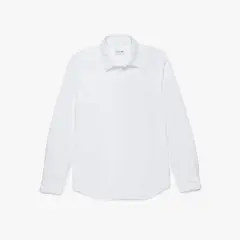 LACOSTE - Camisa Hombre Slim Fit Ultra Dry Con Stretch Blanco