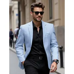 DANK - Blazer de Hombre Celeste