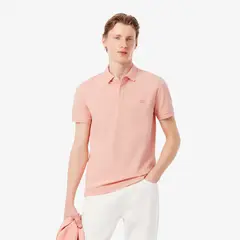 LACOSTE - Polera Hombre Regular Paris De Piqué Elástico Rosado