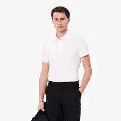 LACOSTE - Polera Hombre Regular Paris De Piqué Elástico Blanco