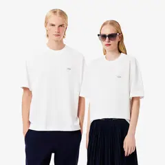 LACOSTE - Polera Hombre Punto Jersey Grueso Holgado Blanco