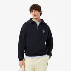 LACOSTE - Polerón Hombre Corte Amplio Cuello Piqué Negro